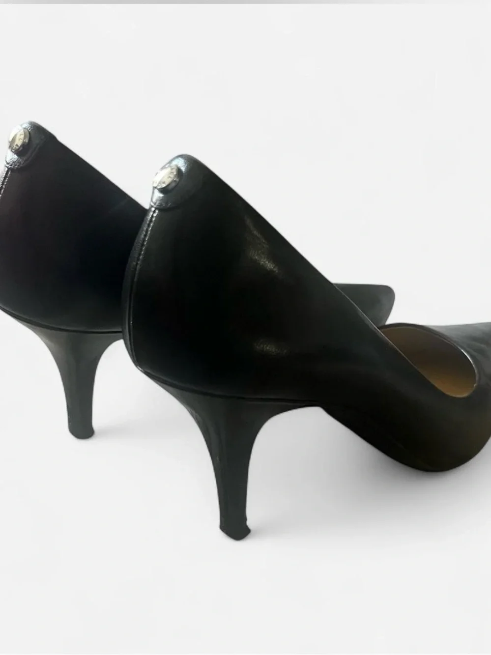 Michael Kors Black Leather Pointed Toe Pumps Women’s 9.5M Stiletto Heels